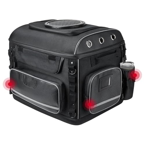 Haustier-Tragetasche für Motorrad, atmungsaktives Netzgewebe, wetterfeste Reisetasche, ideal für Hunde und Katzen, Hecktasche für Gepäckträger oder Sitz von Generisch