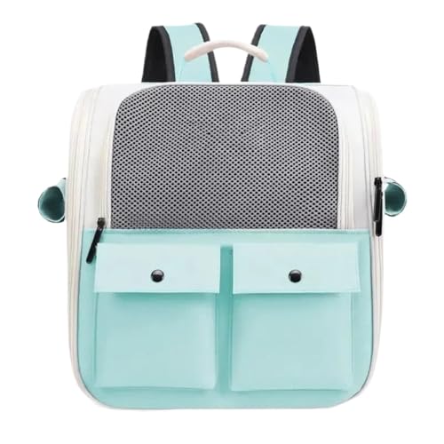 Haustier-Tragetasche mit verstellbarem Gurt, faltbar, für Outdoor-Reisen, Belüftung, große Kapazität (grün) von Generisch