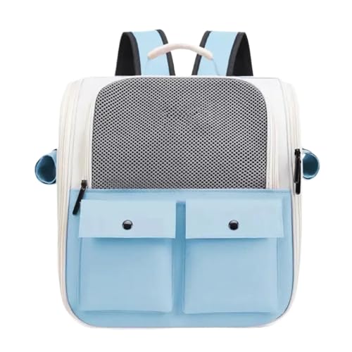 Haustier-Tragetasche mit verstellbarem Gurt, faltbar, für Outdoor-Reisen, Belüftung, großes Fassungsvermögen, Blau Haustier-Tragetasche mit verstellbarem Gurt, faltbar, für Outdoor-Reisen, Belüftung, großes Fassungsvermögen, Blau von Generisch