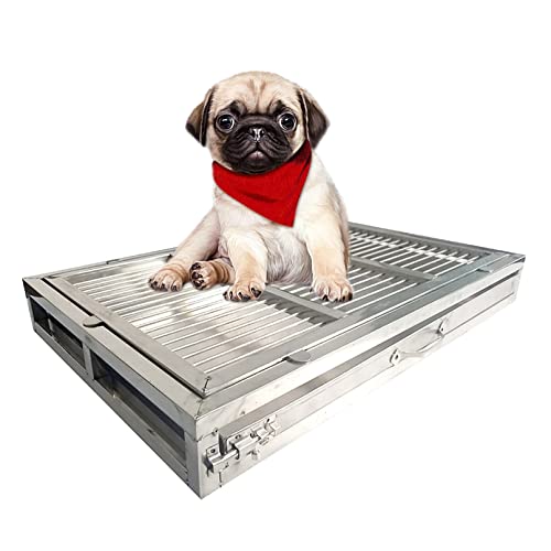Haustier-Trainingsmattenhalter aus Edelstahl – tragbare Katzentoilette für den Innen- und Außenbereich, ideal für Hundehaushaltung, Balkon, Terrasse, Badezimmer (85 x 58 x 7,5 cm, 304 SUS) von Generisch