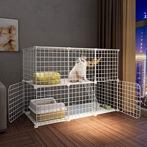 Haustiergehege für den Innenbereich – mehrstöckige Kätzchenkäfige, Katzennester und Frettchenhäuser, DIY-Design für Kleintiere wie Kätzchen, Hunde, Kaninchen, Chinchillas (75 x 49 x 109 cm) von Generisch