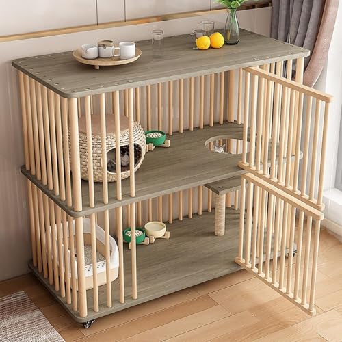 Haustierschrank aus Massivholz für Hauskatzen, extra großer Lebensraum mit Rollschloss für Sicherheit und Sicherheit, ideal für Kleintiere Haustierschrank aus Massivholz für Hauskatzen, extra großer Lebensraum mit Rollschloss für Sicherheit und Sicherheit, ideal für Kleintiere von Generisch