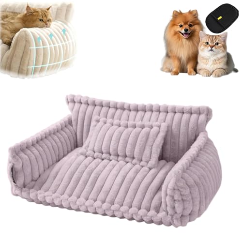 Haustiersofa 'Chaffar', Orthopädisches Katzenbett, Hundesofa, Kratzfestes Material und rutschfeste Unterseite, Geeignet Für Grosse, Mittlere Und Kleine Hunde und Katzen (1PC-Hellviolett,XXL) von Generisch