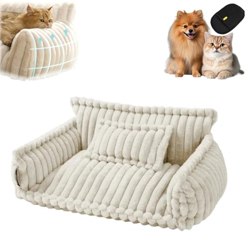 Haustiersofa 'Chaffar', Orthopädisches Katzenbett, Hundesofa, Kratzfestes Material und rutschfeste Unterseite, Geeignet Für Grosse, Mittlere Und Kleine Hunde und Katzen (1PC- Weiß,XXL) von Generisch