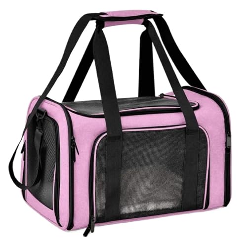 Haustiertasche, seitlich, belüftet, für Katzen, Reisen, Pink, L (45 x 30 x 30 cm) von Generisch