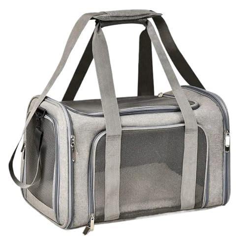 Haustiertasche, seitlicher belüfteter Rucksack, Katzentragetasche, Hund, Reisen (Grau, L (45 x 30 x 30 cm) von Generisch