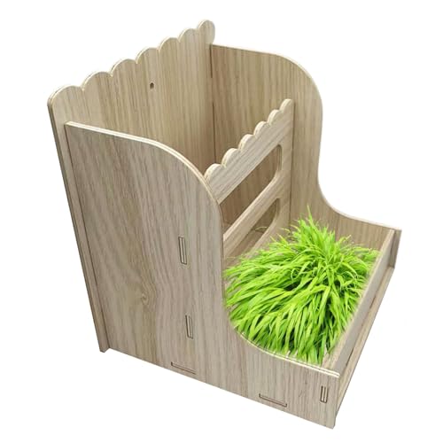 Heuspender Mit Tablett, Heuraufe Kaninchen, Haustier Grasständer HolzFutternapf, Multifunktionales Futterzubehör Für Meerschweinchen Heuspender Mit Tablett, Heuraufe Kaninchen, Haustier Grasständer HolzFutternapf, Multifunktionales Futterzubehör Für Meerschweinchen von Generisch