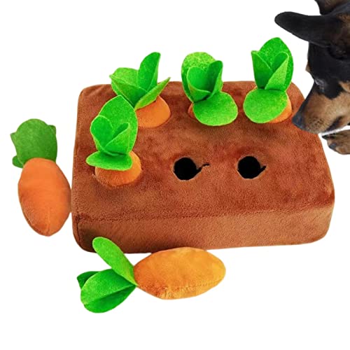 Hide and Seek Plüsch-Hundespielzeug, rutschfeste Nasenarbeit, Futterspiele – niedliches Karottenernte-Spielzeug, gefüllte Karotten-Plüsch-Fütterung, Schnüffelmatte, Gemüse-Kauspielzeug Backenzähne von Generisch