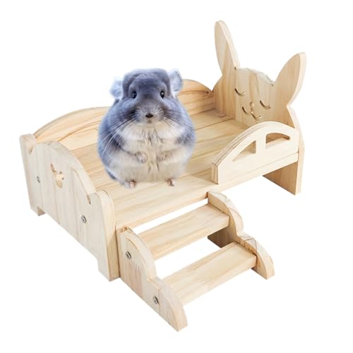 Holz-Haustierbett Mit Treppe – Robuster Kleintier-Lebensraum Für Kaninchen, Igel, Frettchen, Chinchillas | Kompaktes Holz-Schlafhaus Für Haustiere, Meerschweinchen, Hamster, Ratten, Eichhörnchen, Komf Holz-Haustierbett Mit Treppe – Robuster Kleintier-Lebensraum Für Kaninchen, Igel, Frettchen, Chinchillas | Kompaktes Holz-Schlafhaus Für Haustiere, Meerschweinchen, Hamster, Ratten, Eichhörnchen, Komf von Generisch