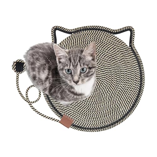 Horizontaler Für Katzen,Runder Boden Kratzteppich Mit Ball Spielzeug | Haustierzubehör Mit Ohrenhaken Katzenbett - Für Haus Wohnung Wohnzimmer Schlafzimmer Sofa Teppich Ecke Wand Tür von Generisch