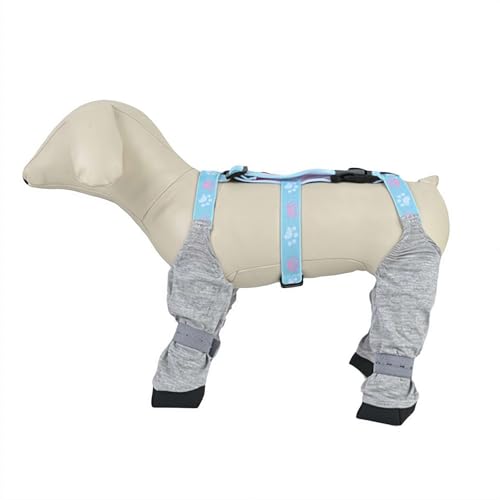 Hosenträgerstiefel für Hunde, Pfoten-Stiefel-Leggings, rutschfest, schmutzabweisend, wasserdichte Hundeschuhe, verstellbare Strapsstiefel für Winter, Schnee, Wandern, Regen, Hundepfotenschutz (grau, von Generisch