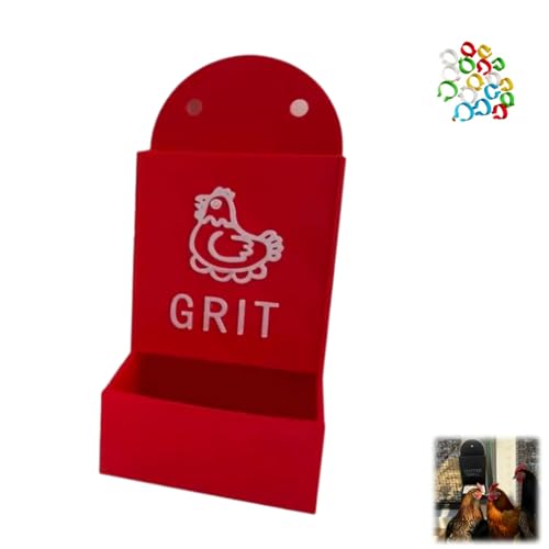 Hühner-Austernschale und Grit Feeder Grit Austernschale für Hühner Feeder Hängende Hühnerfutterspender Trogspender Wasserspender Hühnerstall Zubehör Schwerkraft Geflügel Futterspender (B) von Generisch