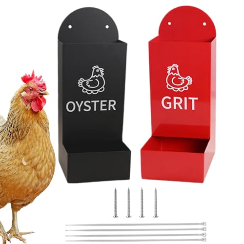 Hühner Austernschalen-Futterspender 2er Set Austernschale & Grit Feeder 26 x 10,94 cm Geflügelfütterungsausrüstung Haustierbedarf Stallzubehör für Hühner und von Generisch