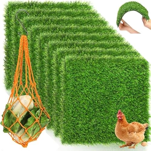 Hühner-Nest-Pads, waschbarer Kunstrasen mit Futterschnur, wiederverwendbare Bettwäsche für Ställe, 30,5 x 30,5 cm, 8 Stück Hühner-Nest-Pads, waschbarer Kunstrasen mit Futterschnur, wiederverwendbare Bettwäsche für Ställe, 30,5 x 30,5 cm, 8 Stück von Generisch