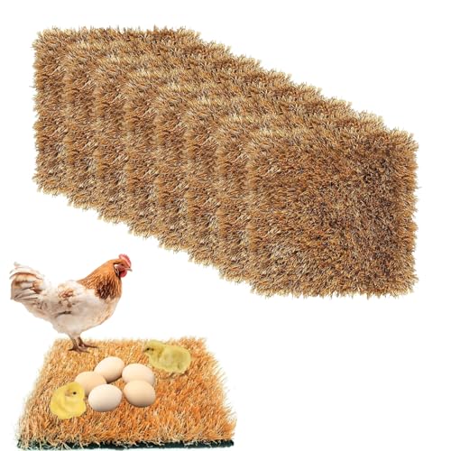 Hühner Nesting Pads, 8 Stück 30 x 30cm Legenester für Hühner Nistunterlage Waschbare Hühnernestmatten, Geflügel-Nistkasten-Pads zum Legen von Eiern, Hühnerstall Zubehör (Gelb) von Generisch