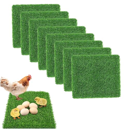 Hühner Nesting Pads, 8 Stück 30 x 30cm Legenester für Hühner Nistunterlage Waschbare Hühnernestmatten, Geflügel-Nistkasten-Pads zum Legen von Eiern, Hühnerstall Zubehör (Grün) von Generisch