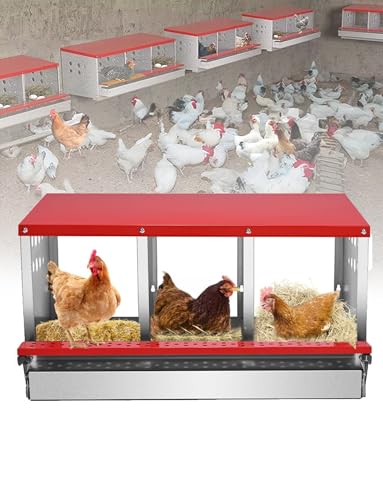 Hühner-Nistkasten aus Metall mit 3 Fächern, einfaches Eiersammeln und Reinigen für Hühnerstall, ideal für die Hühnerablage Hühner-Nistkasten aus Metall mit 3 Fächern, einfaches Eiersammeln und Reinigen für Hühnerstall, ideal für die Hühnerablage von Generisch