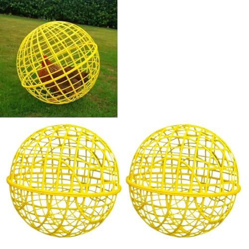 Hühnerballkäfig rollend, beweglicher Hühnerstall-Ball, mobiles Geflügelgehege, runder PVC-Stall, abnehmbarer Sicherheitskäfig, verhindert Hundebisse, Pferde, Trampeln, für Küken, Kaninchen, Vögel von Generisch