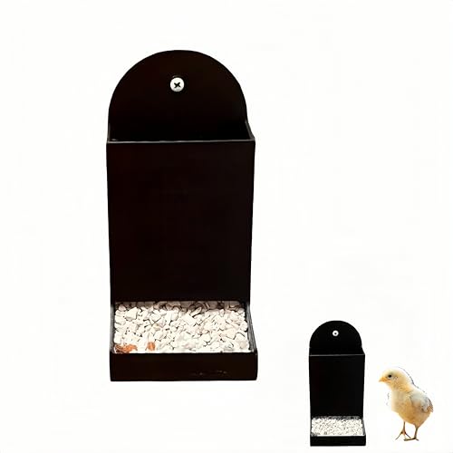 Hühnerfuttertrog mit Austernschalen und Grit, Tierbedarf, Hängefuttertrog für Hühner, Stallzubehör für Hühner und Enten – funktional, langlebig und einfach zu bedienen (#Black) von Generisch