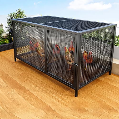 Hühnergehege Meerschweinchen Käfig Kaninchenstall Mit Dachfenster Verschließbar Leicht zu Füttern und Reinigen Viel Platz Geeignet für alle Geflügelarten 147x58x62cm von Generisch