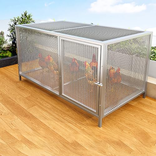 Hühnergehege Meerschweinchen Käfig Kaninchenstall Mit Dachfenster Verschließbar Leicht zu Füttern und Reinigen Viel Platz Geeignet für alle Geflügelarten 147x58x62cm von Generisch
