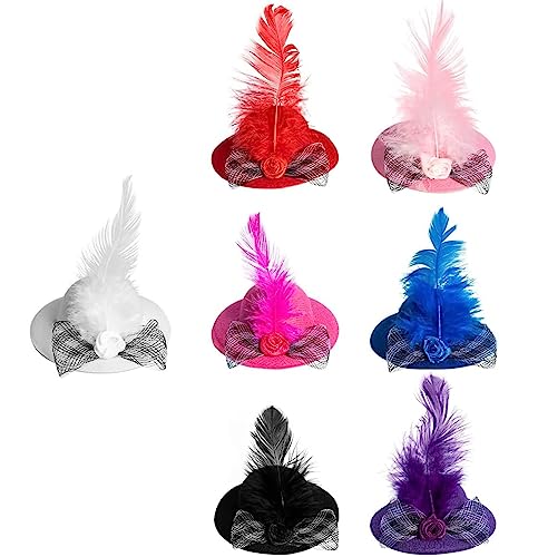 Hühnerhüte für Hühner, lustiges Hühnerzubehör, Verstellbares Gummiband, Modischer Federhut für, Ente, Geflügel, Stilvolles Showkostüm (Blue, One Size) von Generisch