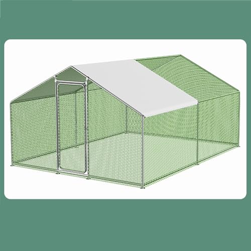 Hühnerstall, verzinkter Stahlrahmen, großer Tierzaun für den Außenbereich, mit Plane, ideal für Bauernhof, Hof, Outdoor Hühnerstall, verzinkter Stahlrahmen, großer Tierzaun für den Außenbereich, mit Plane, ideal für Bauernhof, Hof, Outdoor von Generisch