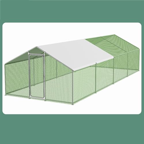 Hühnerstall, verzinkter Stahlrahmen, großer Tierzaun für den Außenbereich, mit Plane, ideal für Bauernhof, Hof, Outdoor Hühnerstall, verzinkter Stahlrahmen, großer Tierzaun für den Außenbereich, mit Plane, ideal für Bauernhof, Hof, Outdoor von Generisch