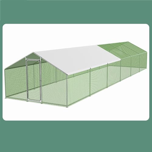 Hühnerstall, verzinkter Stahlrahmen, großer Tierzaun für den Außenbereich, mit Plane, ideal für Bauernhof, Hof, Outdoor Hühnerstall, verzinkter Stahlrahmen, großer Tierzaun für den Außenbereich, mit Plane, ideal für Bauernhof, Hof, Outdoor von Generisch
