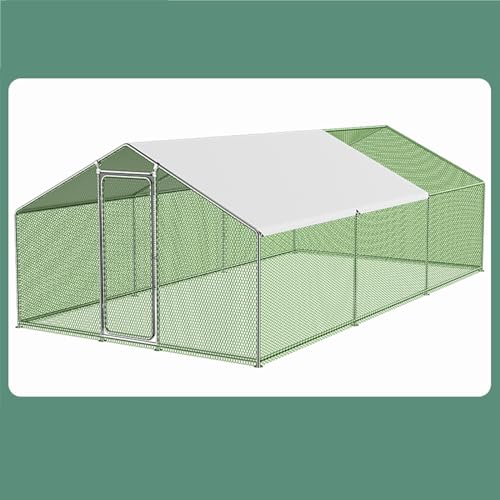 Hühnerstall, verzinkter Stahlrahmen, großer Tierzaun für den Außenbereich, mit Plane, ideal für Bauernhof, Hof, Outdoor Hühnerstall, verzinkter Stahlrahmen, großer Tierzaun für den Außenbereich, mit Plane, ideal für Bauernhof, Hof, Outdoor von Generisch