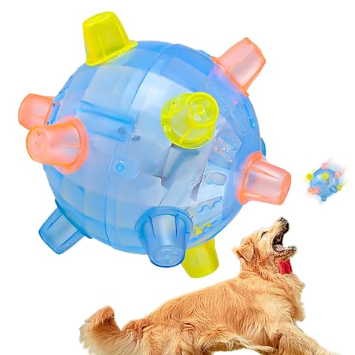 Hüpfball für Haustiere – interaktiver leuchtender Hüpfball für Haustiere, bunter Sprungaktivierungsball mit Licht und Musik, leuchtendes, kreatives Puzzle, Haustierball, Spielzeug für Welpen, Hunde, von Generisch