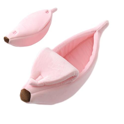 Hunde-Bananenbett – warmes Haustierbett in Bananenform, warmes Katzenbett, Winter-Baumwollkissen, Korallen-Fleece-Haustierbett, mehrfarbiges Schlafbett für Kätzchen, Chinchillas, Hamster, kleine Hunde-Bananenbett – warmes Haustierbett in Bananenform, warmes Katzenbett, Winter-Baumwollkissen, Korallen-Fleece-Haustierbett, mehrfarbiges Schlafbett für Kätzchen, Chinchillas, Hamster, kleine von Generisch