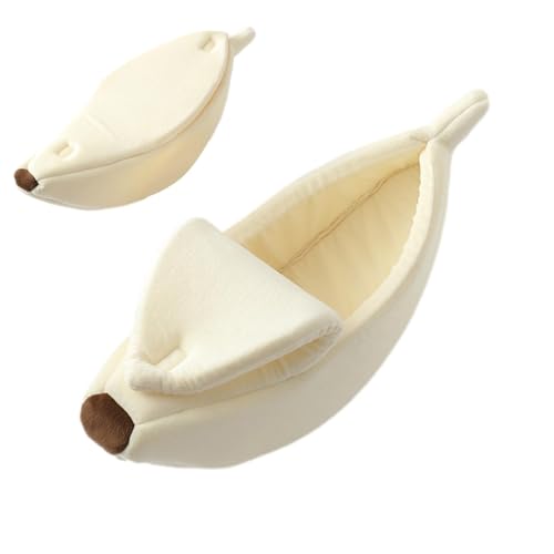 Hunde-Bananenbett – warmes Haustierbett in Bananenform, warmes Katzenbett, Winter-Baumwollkissen, Korallen-Fleece-Haustierbett, mehrfarbiges Schlafbett für Kätzchen, Chinchillas, Hamster, kleine Hunde-Bananenbett – warmes Haustierbett in Bananenform, warmes Katzenbett, Winter-Baumwollkissen, Korallen-Fleece-Haustierbett, mehrfarbiges Schlafbett für Kätzchen, Chinchillas, Hamster, kleine von Generisch