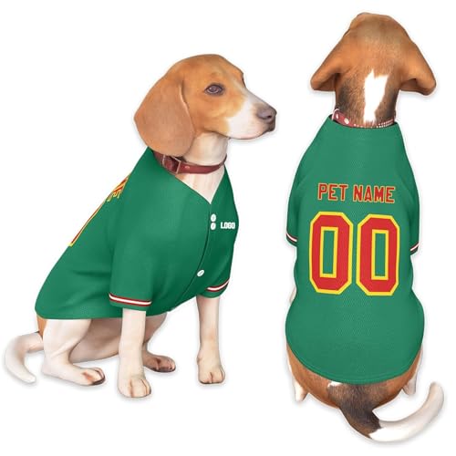 Hunde-Baseballtrikot mit Namensnummern-Logo für kleine, mittelgroße und große Haustiere, personalisierbar, passend für 4 - 30 kg Haustiere Hunde-Baseballtrikot mit Namensnummern-Logo für kleine, mittelgroße und große Haustiere, personalisierbar, passend für 4 - 30 kg Haustiere von Generisch