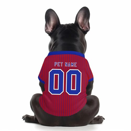 Hunde-Fußballtrikot mit Namensnummer, personalisierbar, für S, M, L von Generisch