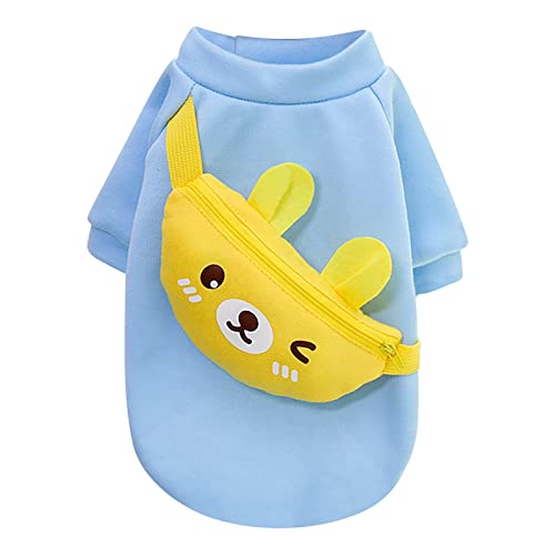 Hunde Katzen, Umhängetasche, Reißverschluss, süße Kleidung, Heimtierbedarf, Winter, gelber, Frosch, warm, Klagekleidung Katzen-Pyjamas (Blue, XL) von Generisch