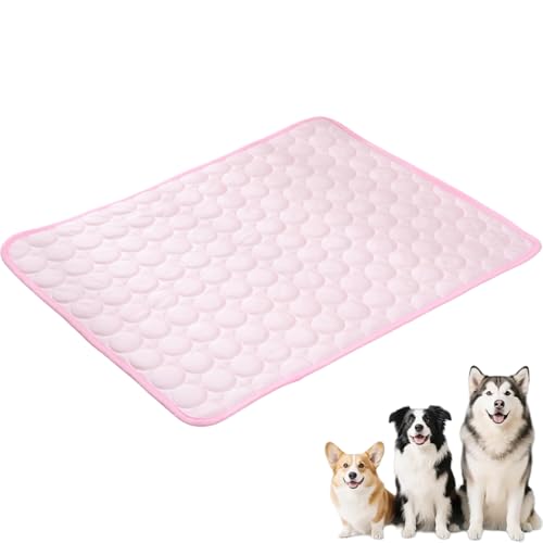 Hunde Kühlmatte, Selbstkühlende Gelmatte für Hunde, Langlebige Kühlmatte für Hunde & Katzen, Anti-Kratzer Weiches Pad für Sommer, Haustier Kühlmatte für Kiste, Bett, Boden, Auto (Rosa, XXL) von Generisch