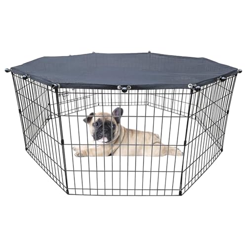 Hunde-Laufstall – Polyester-Netz-Welpen-Laufstall | Sonnen- und regenfeste Laufgitter-Oberseite, Hundekäfig, Haustierbedarf, ausbruchsicherer Laufstall für 8 Paneele | Sonnenschutzschutz, faltbarer Hunde-Laufstall – Polyester-Netz-Welpen-Laufstall | Sonnen- und regenfeste Laufgitter-Oberseite, Hundekäfig, Haustierbedarf, ausbruchsicherer Laufstall für 8 Paneele | Sonnenschutzschutz, faltbarer von Generisch