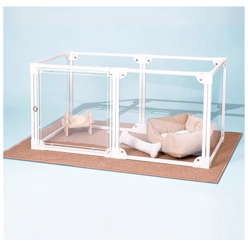 Hunde-Laufstall – Tragbarer Welpenzaun aus Acryl, langlebige Welpenkiste für den Innen- und Außenbereich, 90 cm hoch, ideal für Sicherheit zu Hause, Treppen und Kamin von Generisch