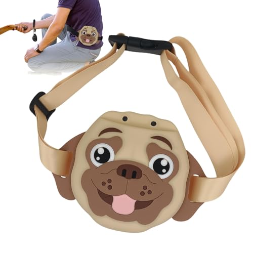 Hunde-Leckerli-Beutel,Welpen-Leckerli-Beutel | Haustier-Snack-Belohnungstasche aus Silikon, auslaufsicher, in Hundeform,Pet Goodie Magnetverschluss mit verstellbarem Gürtel, Hüfttasche für Welpenreise von Generisch