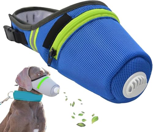 Hunde-Luftfiltermaske, wiederverwendbar, atmungsaktiv, Anti-Smog-Atemschutzmaske, verstellbarer Maulkorb für große und kleine Hunde von Generisch