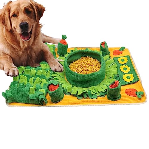Hunde-Nasenarbeitsmatte, interaktives Hundespielzeug für Futtersuche, Nasenarbeit-Futtermatte, Schnüffelmatte mit 2 quietschenden Karotten für Hunde, kleine Haustiere, Leckerli-Spielzeug zum Füttern, von Generisch