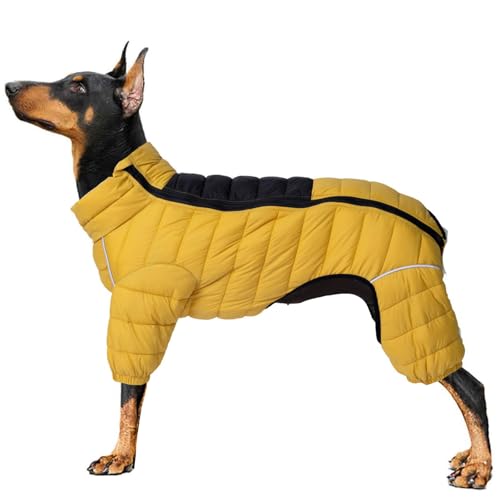 Hunde-Pufferjacke – Ganzkörper-Schneeanzug, weicher, leichter, warmer Mantel mit reflektierenden Streifen, winddichte Outdoor-Bekleidung für kleine, mittelgroße und große Hunde, ideal für den Winter Hunde-Pufferjacke – Ganzkörper-Schneeanzug, weicher, leichter, warmer Mantel mit reflektierenden Streifen, winddichte Outdoor-Bekleidung für kleine, mittelgroße und große Hunde, ideal für den Winter von Generisch