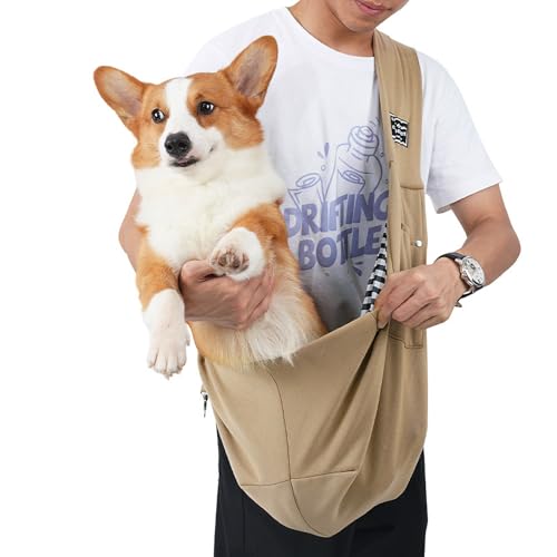 Hunde-Sling-Welpen-Tragetasche, Sling-Katzen-Tragetasche-Sling Dog Reisetasche Welpentrage,Tragbare Umhängetasche für Welpen zum Einkaufen, U-Bahn-Fahren, Spazierengehen, Wandern von Generisch
