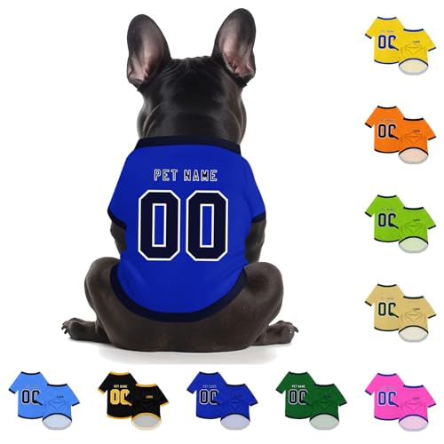 Hunde Sommer Kleidung Shirts DIY Custom Hund Sportbekleidung Personalisiert Name/Nummer/Logo Kundenspezifisches Trikot für Hunde Katzen von Generisch