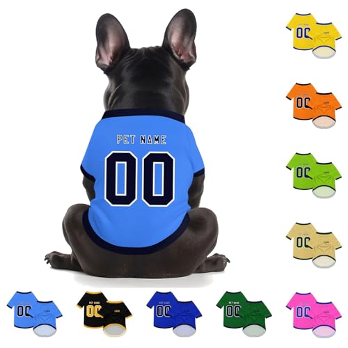 Hunde Sommer Kleidung Shirts DIY Custom Hund Sportbekleidung Personalisiert Name/Nummer/Logo Kundenspezifisches Trikot für Hunde Katzen von Generisch
