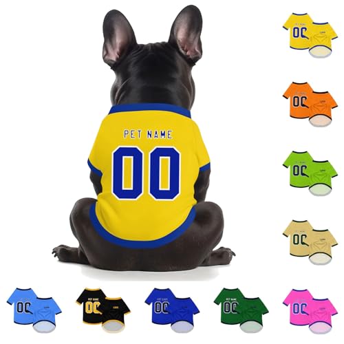 Hunde Sommer Kleidung Shirts DIY Custom Hund Sportbekleidung Personalisiert Name/Nummer/Logo Kundenspezifisches Trikot für Hunde Katzen Hunde Sommer Kleidung Shirts DIY Custom Hund Sportbekleidung Personalisiert Name/Nummer/Logo Kundenspezifisches Trikot für Hunde Katzen von Generisch