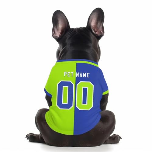 Hunde-Sweatshirt, personalisierbar, Trikot-Shirts für Haustiere, Fußballtrikot, leicht, personalisierbar, Welpen-Shirt mit Namensnummern-Logo, Sport-Haustier-Outfit von Generisch