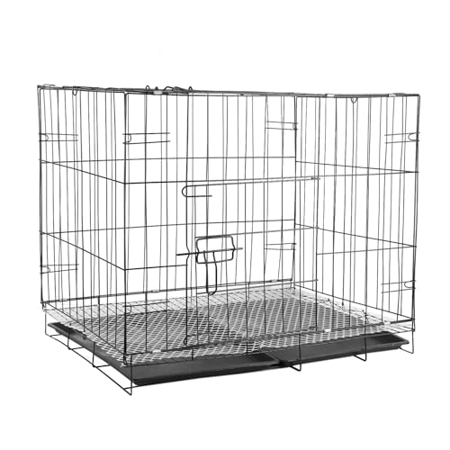 Hunde Transportbox Faltbar mit Kunststoff Fangkorb Doppeltür Hundekäfig für Innen und Außen Reise Training Hunde Transportbox Faltbar mit Kunststoff Fangkorb Doppeltür Hundekäfig für Innen und Außen Reise Training von Generisch