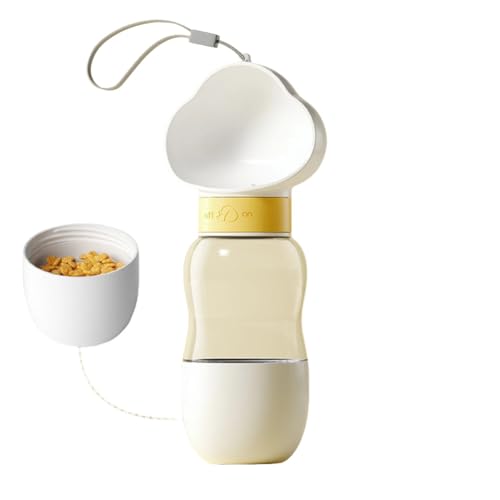 Hunde Trinkflasche für Unterwegs Tragbare Hundetrinkflasche 350 ml Wasserflasche mit 200 ml Futterbehälter Auslaufsichere Hundeflasche Trinknapf Haustier Wasserspender für Outdoor Spazieren Reisen von Generisch
